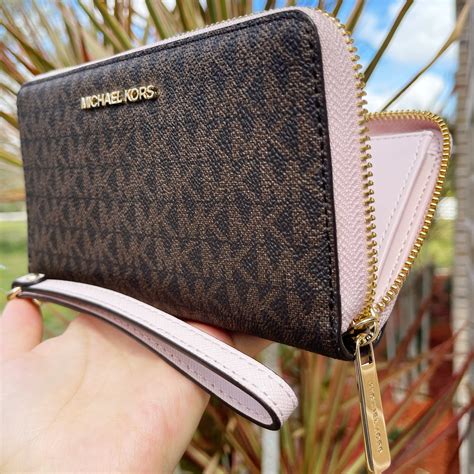 michael kors wristlet strap|michael kors oversized wallet.